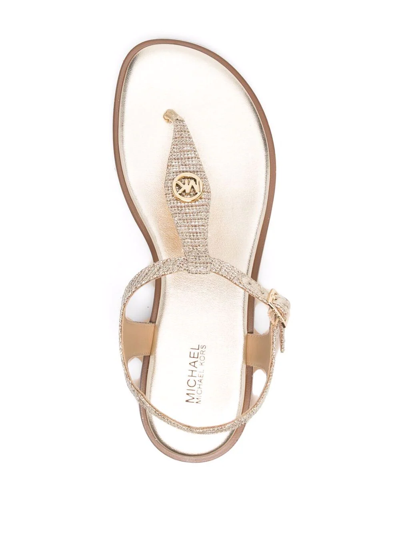 Shop Michael Michael Kors Mallory Thong-strap Sandals In Neutrals