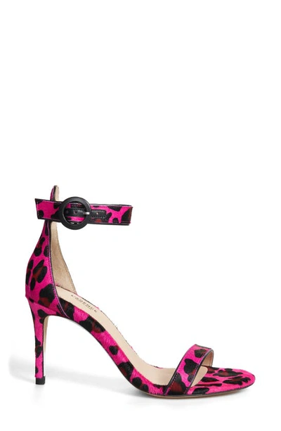 Shop L Agence Gisele Ii Ankle Strap Sandal In Fuchsia Leopard