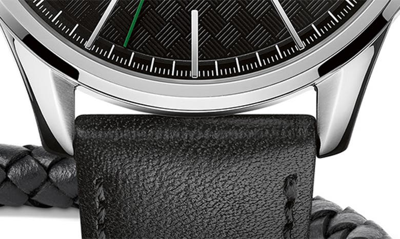 Shop Lacoste Vienna Leather Strap Watch & Leather Bracelet Set, 42mm In Black