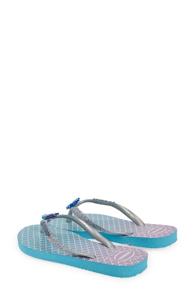 Shop Havaianas Kids' Slim Glitter Flip Flop In Blue