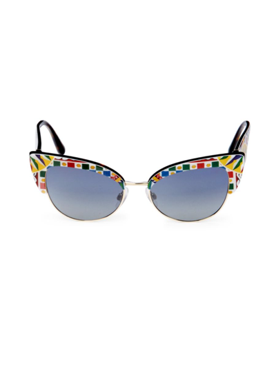 Shop Dolce & Gabbana Women's 53mm Cat Eye Sunglasses In Metal