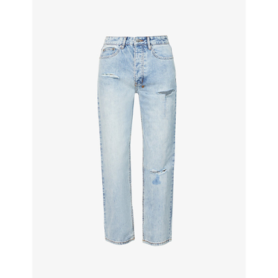 Shop Ksubi Brooklyn Straight-leg Mid-rise Jeans In Skream Trashed