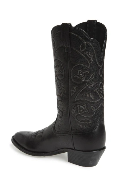 Shop Ariat Heritage Western R-toe Boot In Black Leather