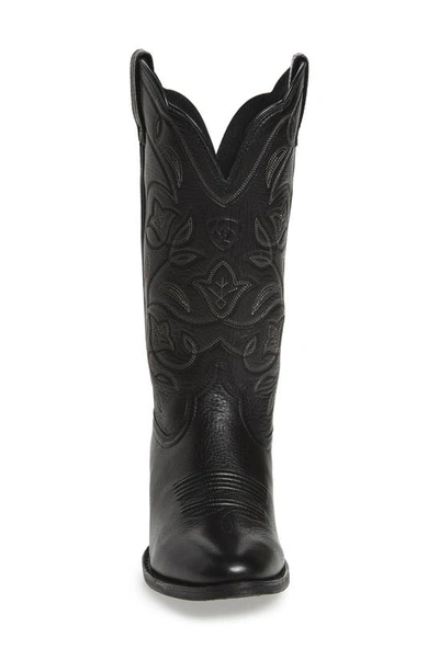 Shop Ariat Heritage Western R-toe Boot In Black Leather