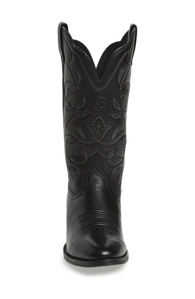 Ariat Heritage Western R-toe Boot In Black Leather