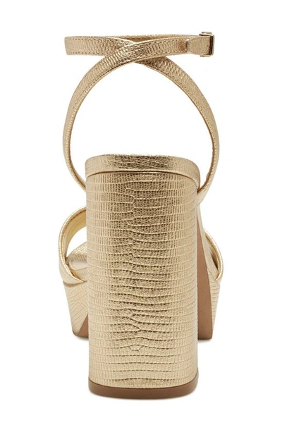 Shop Vince Camuto Pendry Ankle Strap Platform Sandal In Gold Metallic Lizard