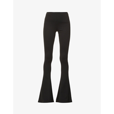 Shop 16arlington Koro Flared High-rise Stretch-woven Trousers In Black