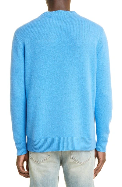 Shop The Elder Statesman Gender Inclusive Simple Cashmere Sweater In Cerulean