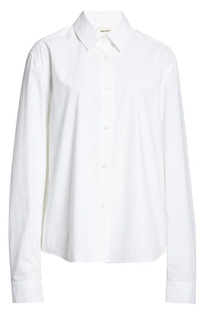 Shop Khaite Argo Cotton Poplin Button-up Shirt In White