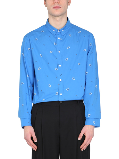 Shop Kenzo "paisley" Shirt In Azure