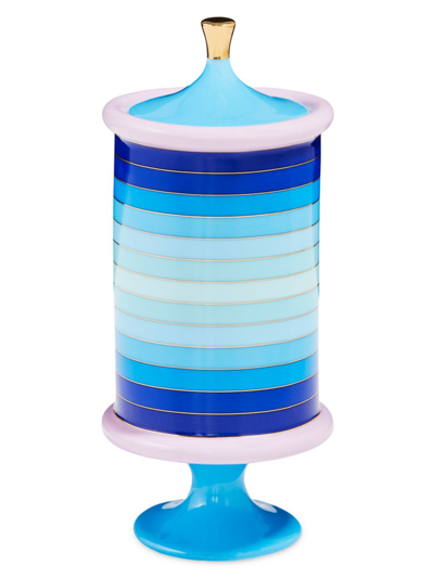 Shop Jonathan Adler Scala Striped Canister In Blue Purple