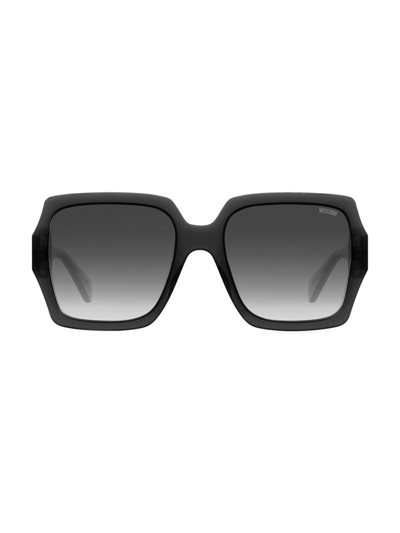 Shop Moschino Women's 56mm Square Sunglasses In Black