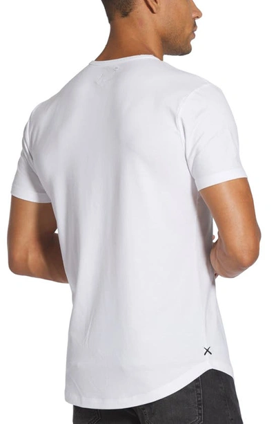 Shop Cuts Ao Curved Hem Short Sleeve Henley In White