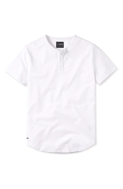 Shop Cuts Ao Curved Hem Short Sleeve Henley In White