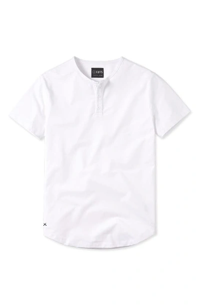 Cuts Trim Fit Short Sleeve Henley In White