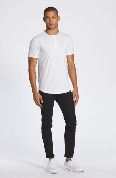 Shop Cuts Ao Curved Hem Short Sleeve Henley In White