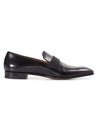 Shop Paul Stuart Men's Heron Smooth Calf Leather Loafers In Black