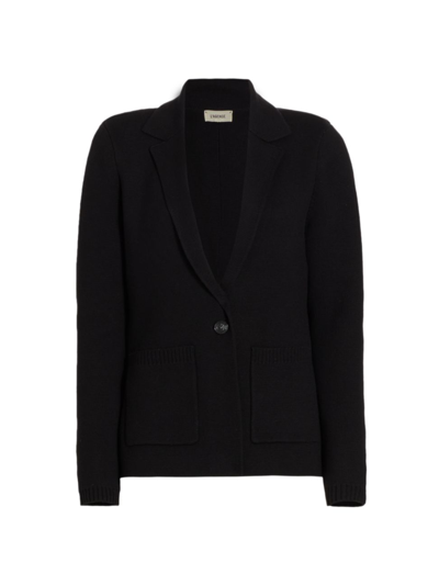 Shop L Agence Women's Lacey Knit Blazer In Black