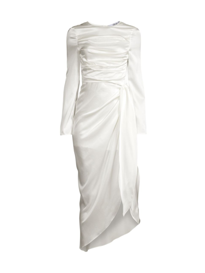 Shop Aiifos Women's Christy Stretch Silk Midi-dress In White