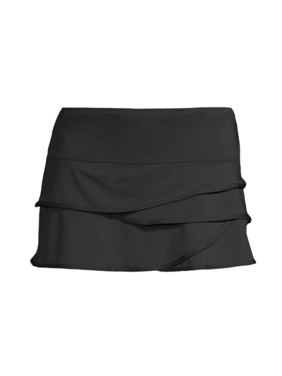 Shop Lucky In Love Women's Scallop Miniskirt In Black