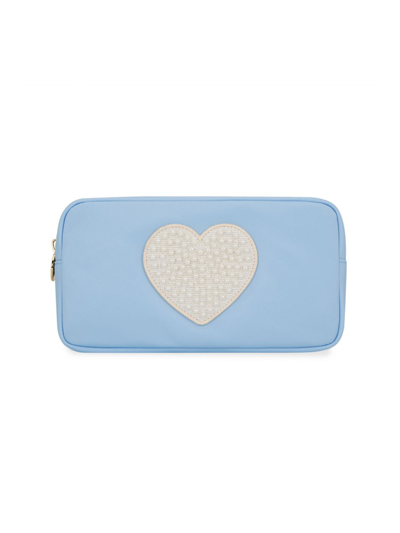 Shop Stoney Clover Lane Small Jumbo Heart Pouch In Periwinkle