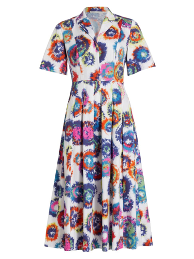 Shop Jason Wu Collection Women's Abstract Floral Shirtdress In White Multi