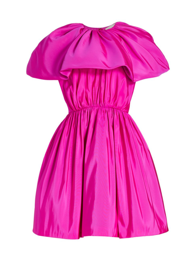 Shop Jason Wu Collection Women's Capelet Silk Faille Cocktail Dress In Hot Pink