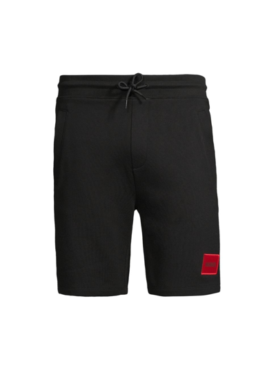 Shop Hugo Logo Jersey Shorts In Black