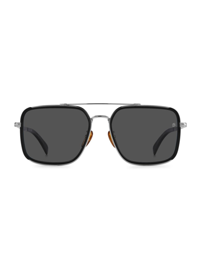 Shop David Beckham Men's 59mm Aviator Sunglasses In Black Ruthenium Grey