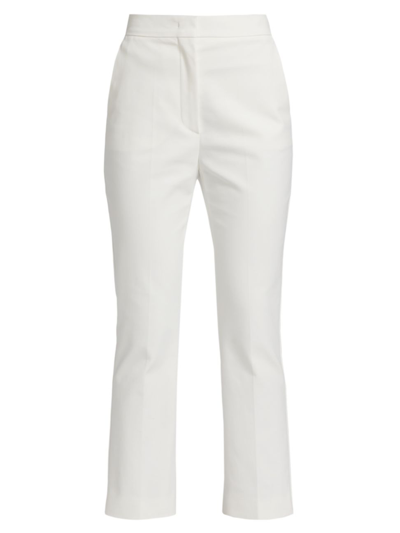 Shop Max Mara Women's Campos Pleated Ankle-crop Pants In White