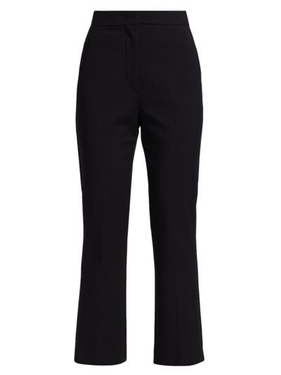 Shop Max Mara Women's Campos Pleated Flared Ankle-crop Pants In Black