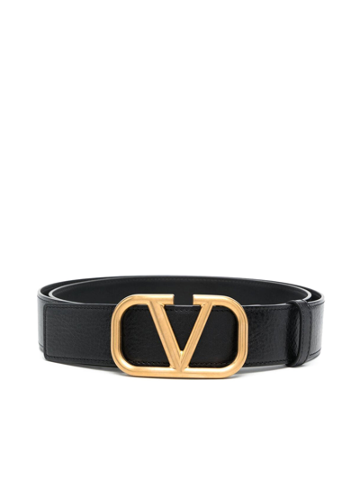Shop Valentino Cintura Con Fibbia Vlogo In Black