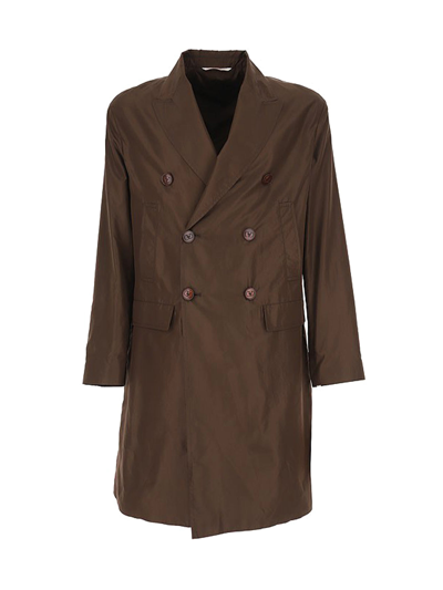 Shop Valentino Silk Coat In Brown