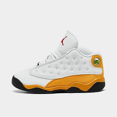 Shop Nike Jordan Kids' Toddler Air Retro 13 Basketball Shoes In White/university Red/del Sol/black