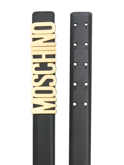 Shop Moschino Cintura Con Logo In Black