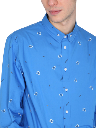 Shop Kenzo Paisley Shirt In Azzurro