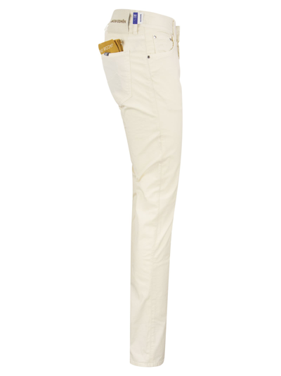 Shop Jacob Cohen Five-pocket Jeans Trousers In Cream