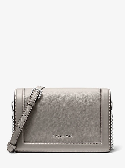 Michael Kors Jet Set Large Crossgrain Leather Crossbody Bag In