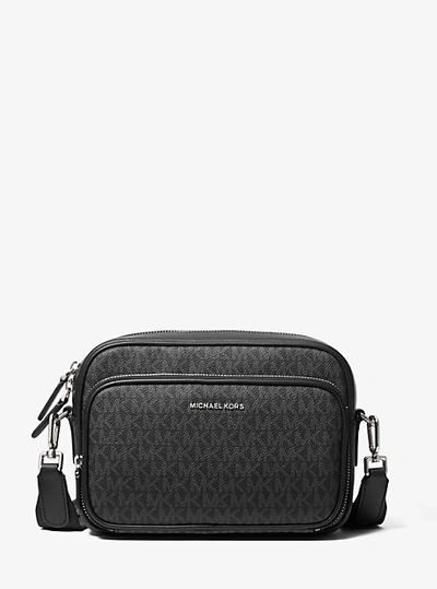 Shop Michael Kors Hudson Logo Crossbody Bag In Black