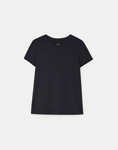 Shop Lafayette 148 Petite Cotton Jersey Modern Tee In Black