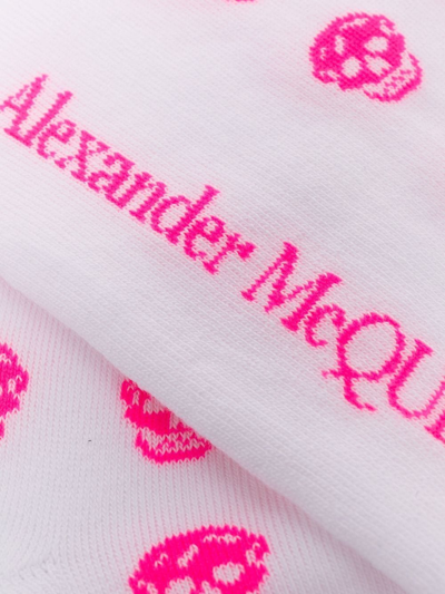 Shop Alexander Mcqueen Logo Cotton Socks In White