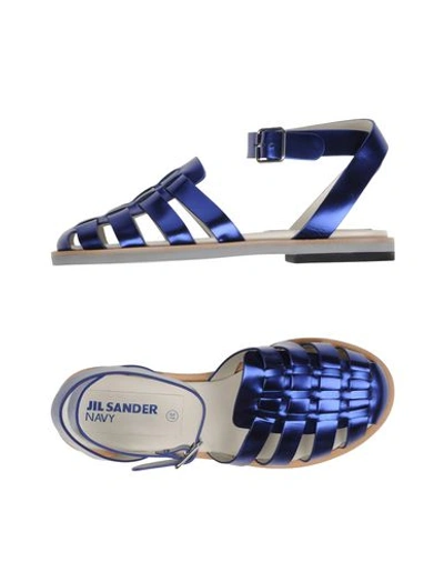 Shop Jil Sander Sandals In Blue