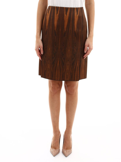 Shop Celine Céline Tree Trunk Effect Skirt In Beige