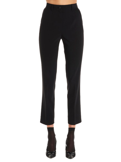 Shop Dolce & Gabbana High Waist Tailored Pants In Black