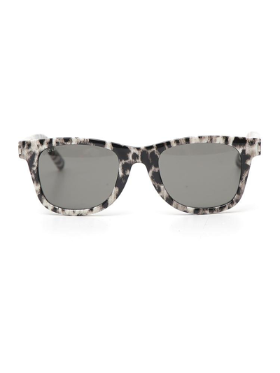 Shop Saint Laurent Eyewear Square Leopard  Sunglasses In Multi
