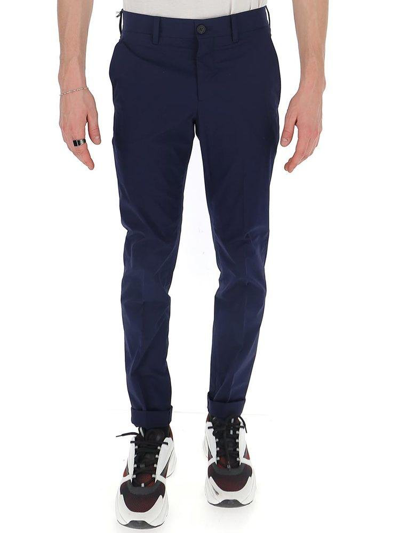 Shop Prada Slim Fit Chino Pants In Navy