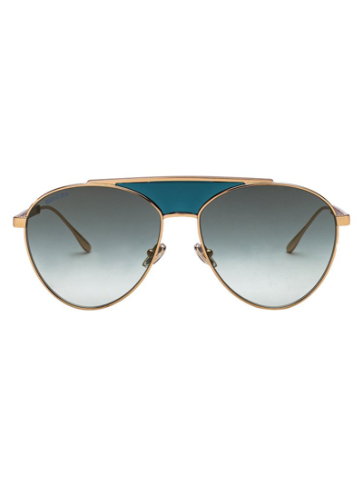 Shop Jimmy Choo Eyewear Aviator Frame Sunglasses In Gold