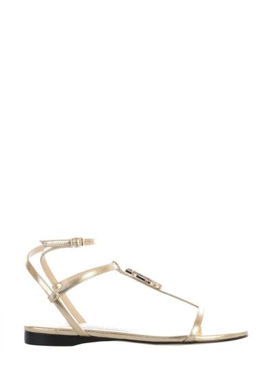 Shop Jimmy Choo Alodie Sandals In Gold