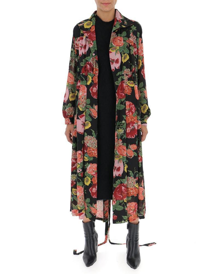 Shop Junya Watanabe Double Layer Floral Print Dress In Multi