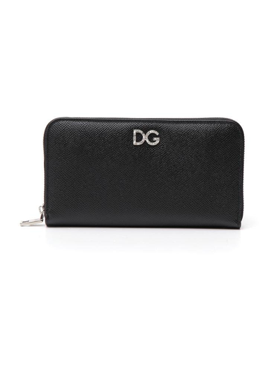 Shop Dolce & Gabbana Zip Closure Wallet In Black